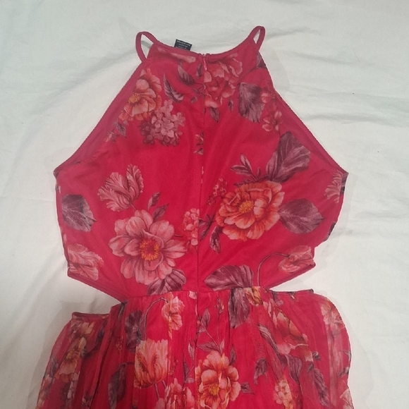 Candalite Wome's Floral Red Maxi Dress Size M - Picture 7 of 9